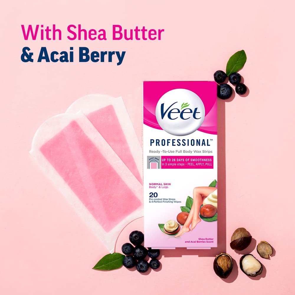 Veet Full Body Waxing Kit – Pre-Vacation Smooth Skin Kit for Beach Getaways