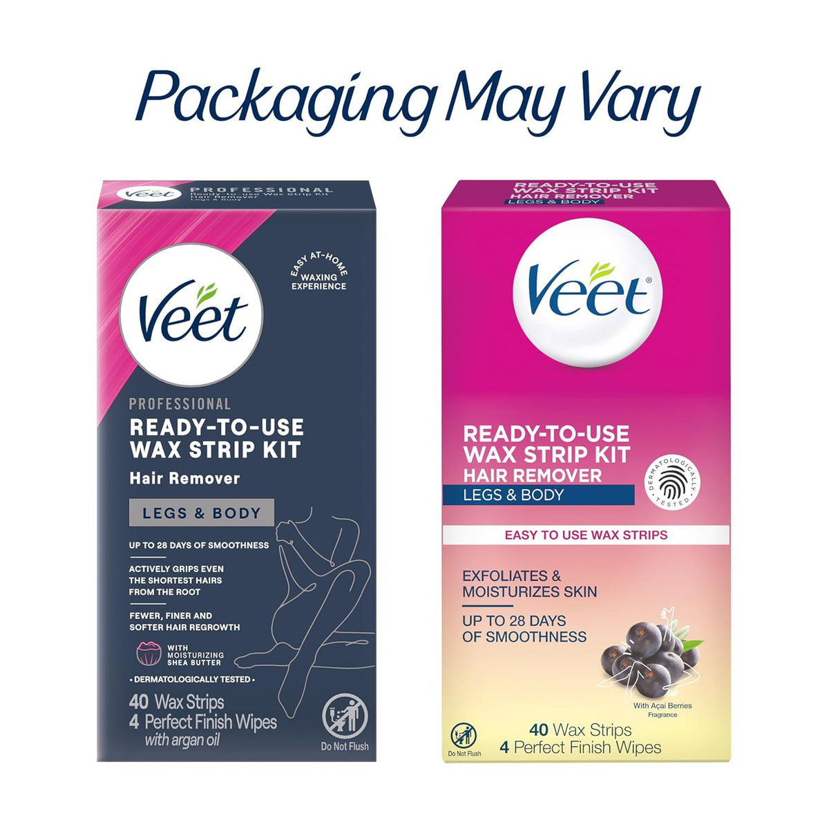 VEET Hair Removal Wax Strips – Nurturing Your Skin, Ready-To-Use Kit for Stress-Free Body Grooming
