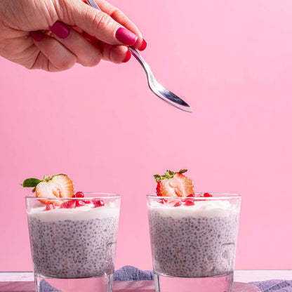 vegan egg-replacement ratio: 1 tbsp chia seeds to 3 tbsp water, 5-minute gel