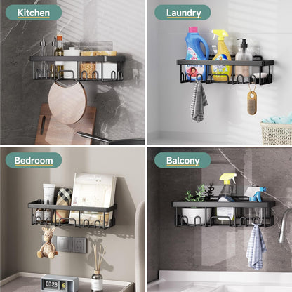 Veken Shower Caddy 6-Pack – Intentional Bathroom Organizer, Less-Is-More Wall Shower Set in 12 Tones