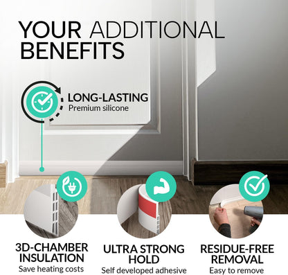 Vellure® Door Seal Strip Bottom of Door – Restful Sleep Atmosphere Builder, Eliminates Drafts in Bedrooms