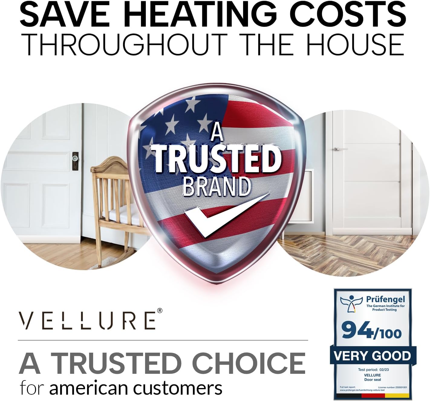 Vellure® Door Seal Strip Bottom of Door – Restful Sleep Atmosphere Builder, Eliminates Drafts in Bedrooms
