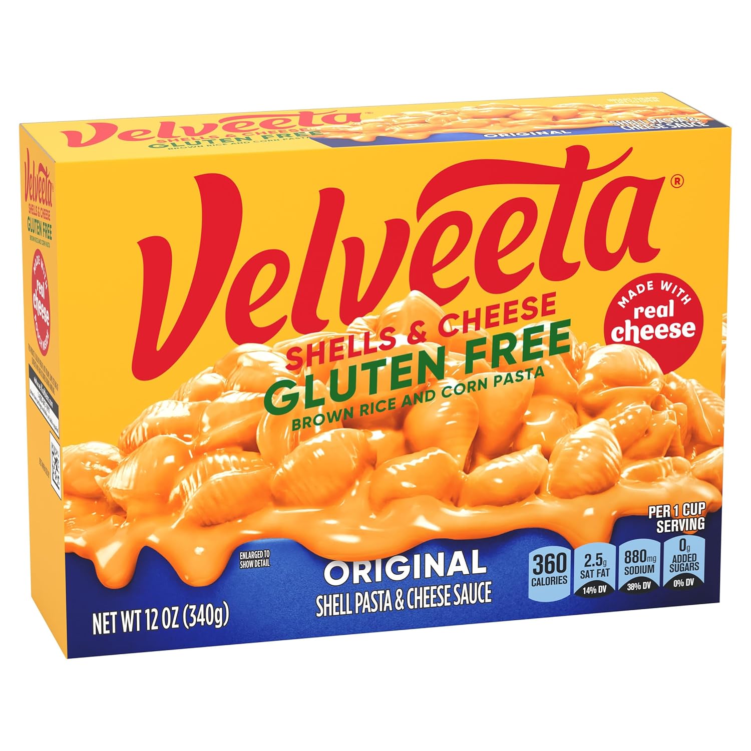 Velveeta Gluten Free Shells & Cheese, Kid Friendly Pantry Staple for Mixed Households, 12 oz Box