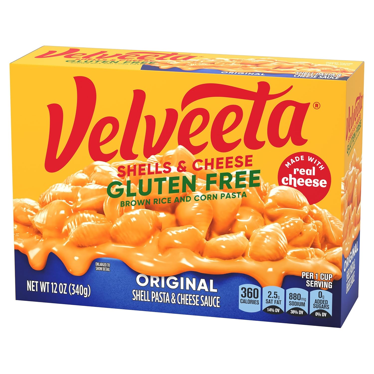 Velveeta Gluten Free Shells & Cheese, Kid Friendly Pantry Staple for Mixed Households, 12 oz Box
