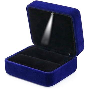 Velvet Ring Box with LED Light – Holiday Gift Idea for Couples, Anniversary Jewelry Presentation Box