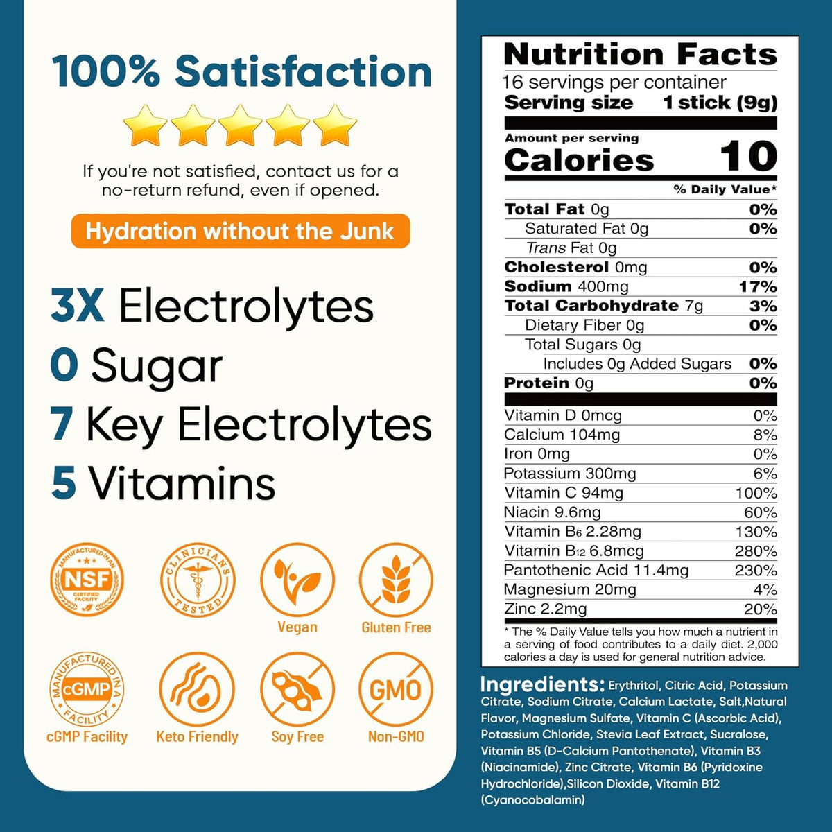 Venture Pal 16-Stick Electrolyte Variety – Wellness Countertop Staple for Clean Label Hydration Without Caffeine or Artificial Colors