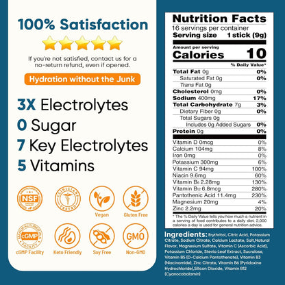 Venture Pal 16-Stick Electrolyte Variety – Wellness Countertop Staple for Clean Label Hydration Without Caffeine or Artificial Colors