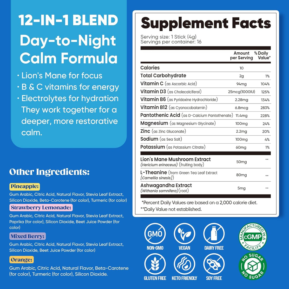 Venture Pal Calm Drink Mix – Counter-Friendly Calm Powder for Clutter-Free Mornings, One Versatile Adaptogen Stack