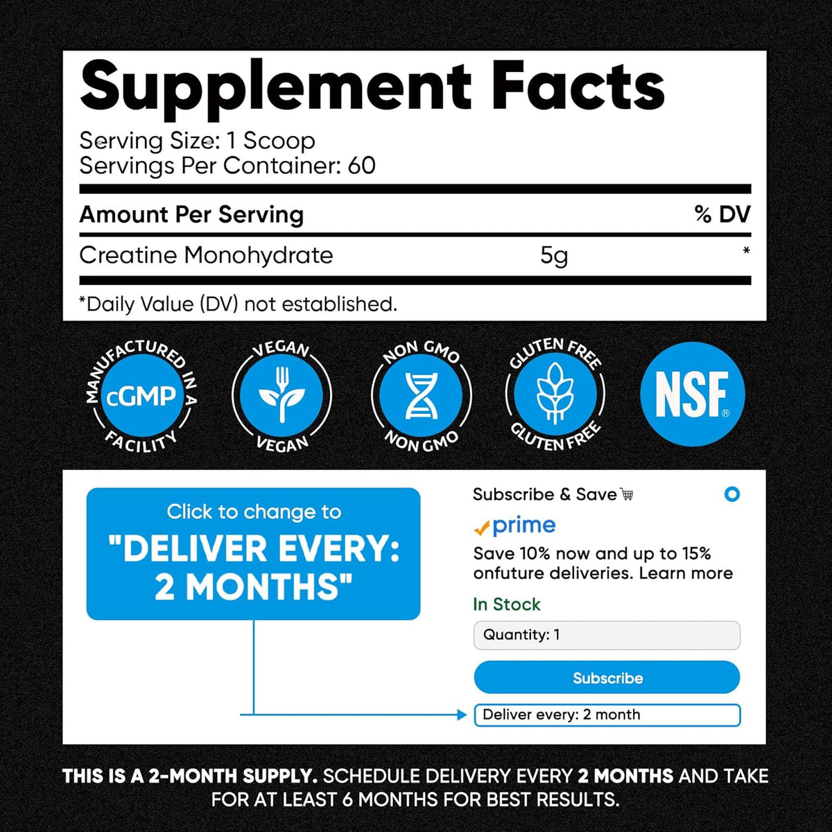Venture Pal Creatine – Less-Is-More Supplement for Simple, Label-Free Nutrition