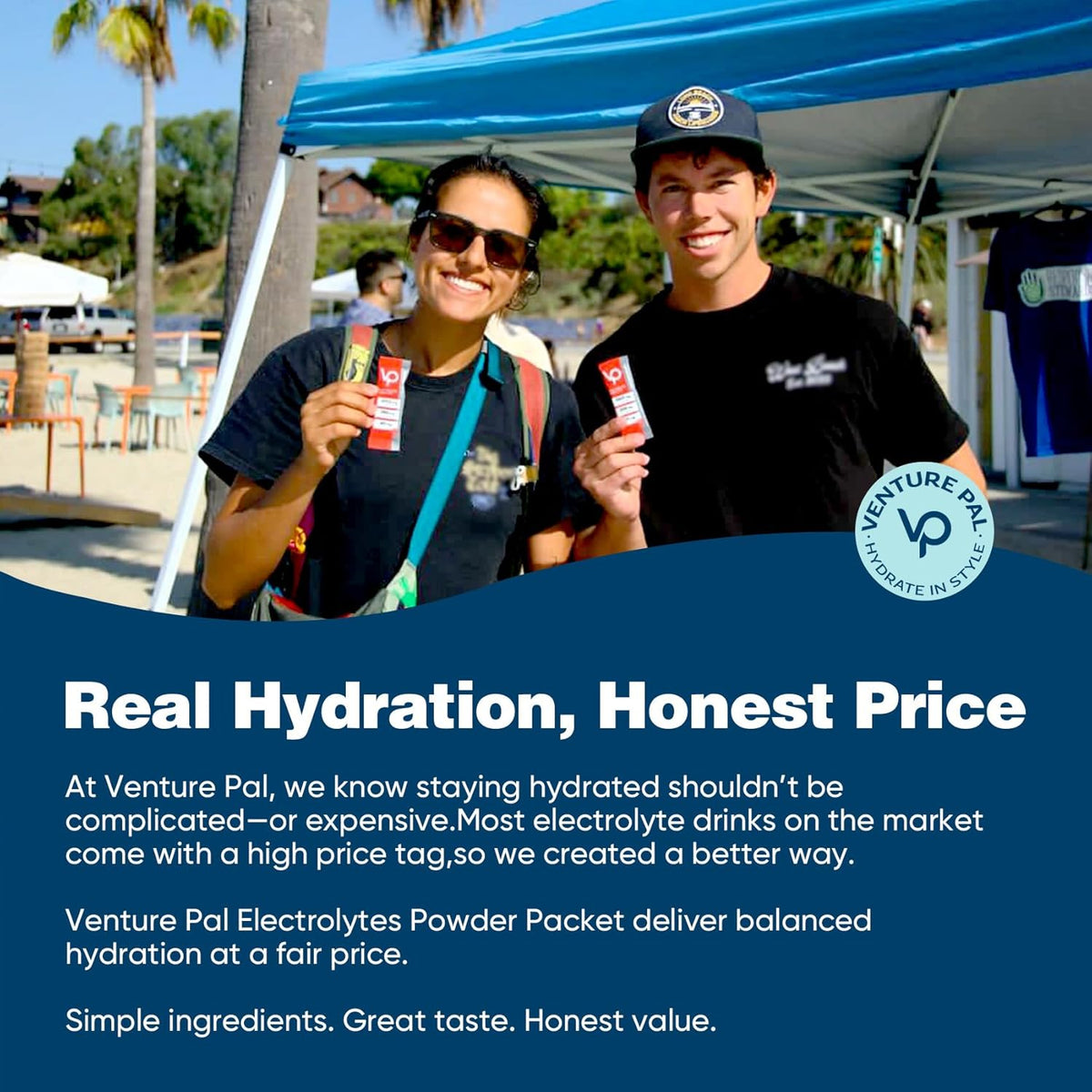 Venture Pal Sugar Free Electrolyte Packets – Pocket Size Hydration for Day Hikes, Festivals and Travel Days