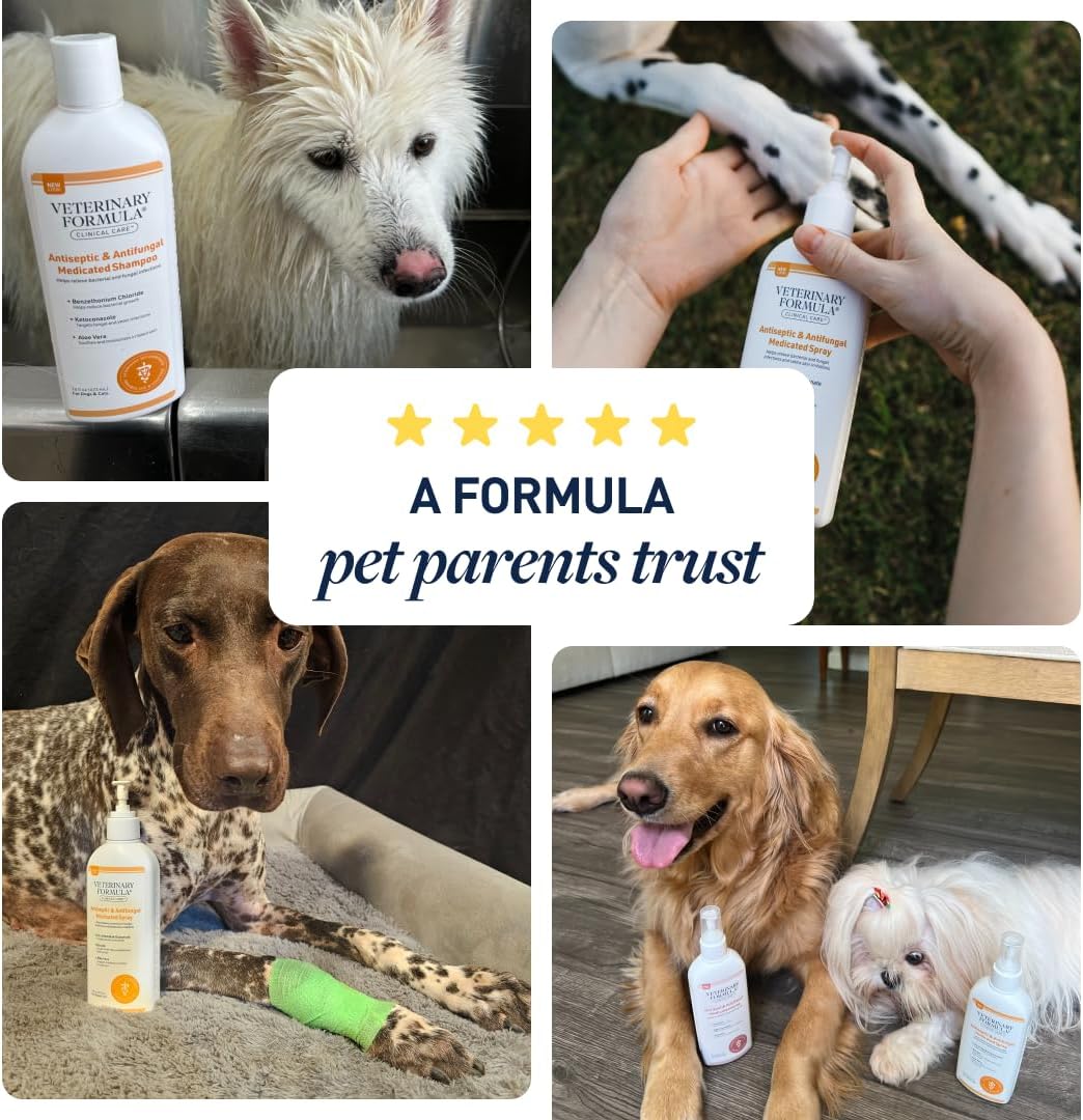 Veterinary Formula Clinical Care Antiseptic & Antifungal Spray 8 fl oz for Safe Daily Application Without Harsh Soap Residue