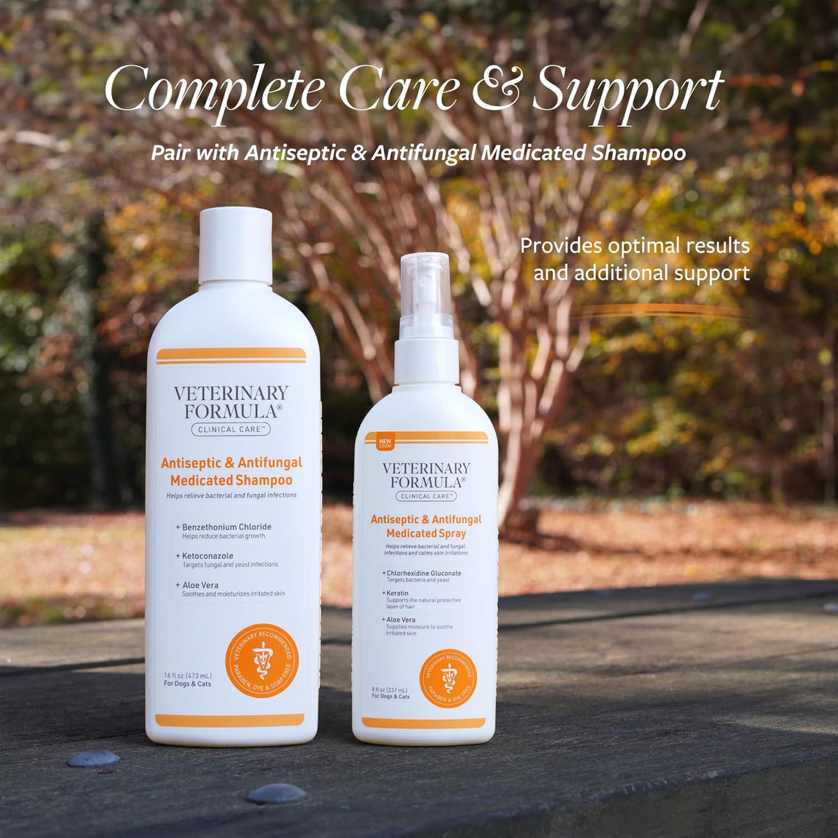 Veterinary Formula Clinical Care Antiseptic & Antifungal Spray 8 fl oz for Safe Daily Application Without Harsh Soap Residue