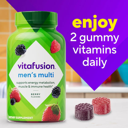 Vitafusion Adult Gummy Vitamin for Men – Immune and Muscle Support for High-Performance Daily Schedules