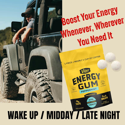 Viter Energy Sugar-Free Caffeine Chews – Quick Mental Energy for Study Sessions and Long Commutes