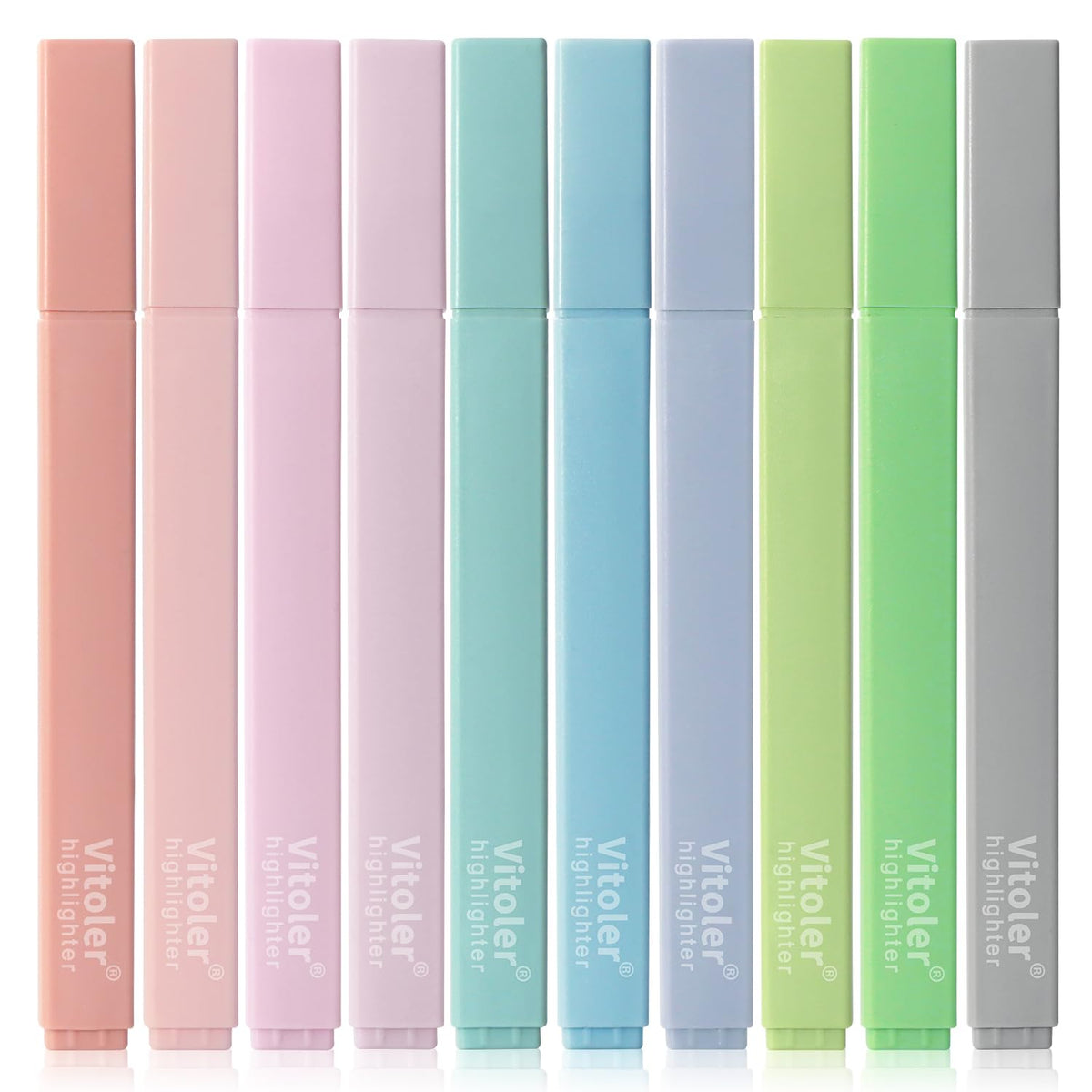 Vitoler Bible Highlighters with Soft Chisel Tip,10Pcs,Lake Colors,Aesthetic No Bleed Bible Highlighter Pastel,Cute Highlighters for School Office Supplies