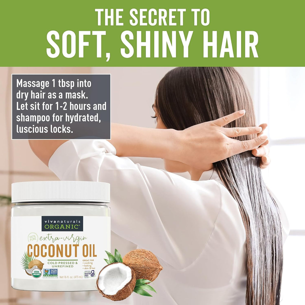 Viva Naturals Organic Coconut Oil – Valentine's Day Gift for Couples, Romantic Self-Care Cooking & Massage Oil