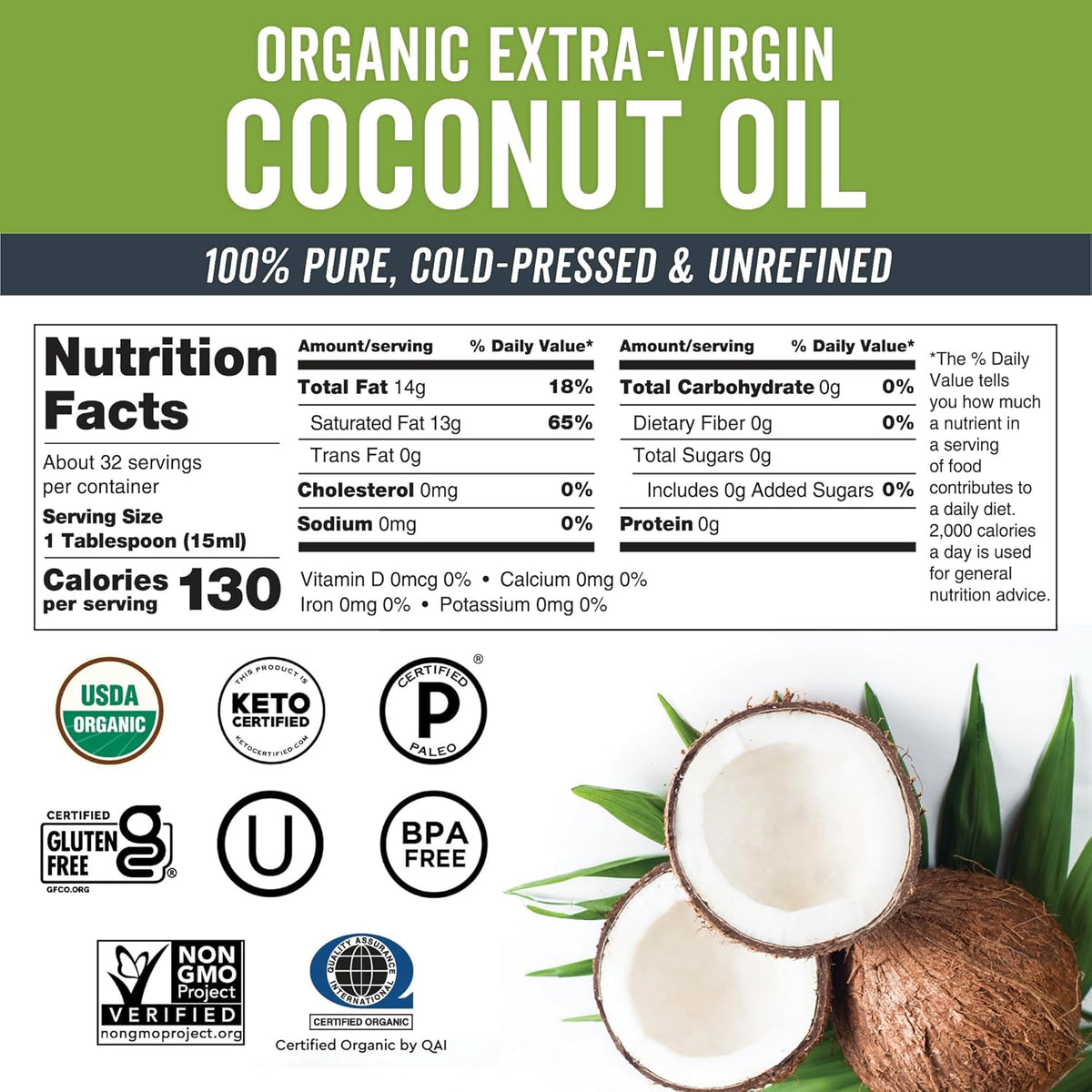Viva Naturals Organic Coconut Oil – Valentine's Day Gift for Couples, Romantic Self-Care Cooking & Massage Oil