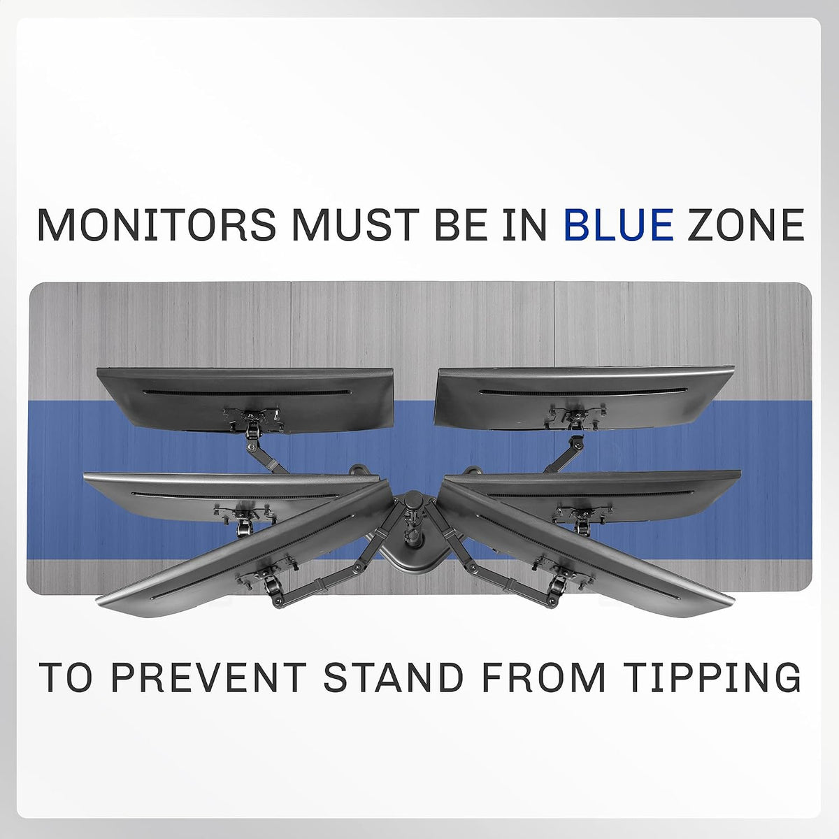 VIVO STAND-V002F Dual Screen Free-Standing Monitor Stand for Programmers and Content Creators, Ergonomic Eye-Level Riser for Two 27 Inch Displays
