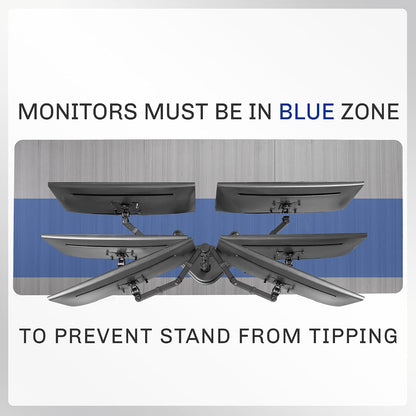 VIVO STAND-V002F Dual Screen Free-Standing Monitor Stand for Programmers and Content Creators, Ergonomic Eye-Level Riser for Two 27 Inch Displays