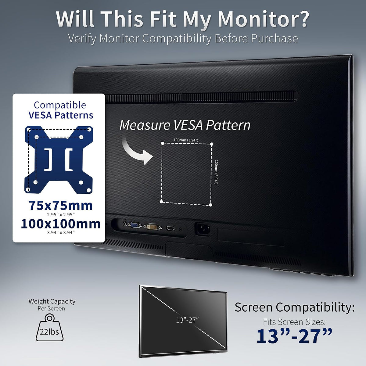 VIVO STAND-V002F Dual Screen Free-Standing Monitor Stand for Programmers and Content Creators, Ergonomic Eye-Level Riser for Two 27 Inch Displays