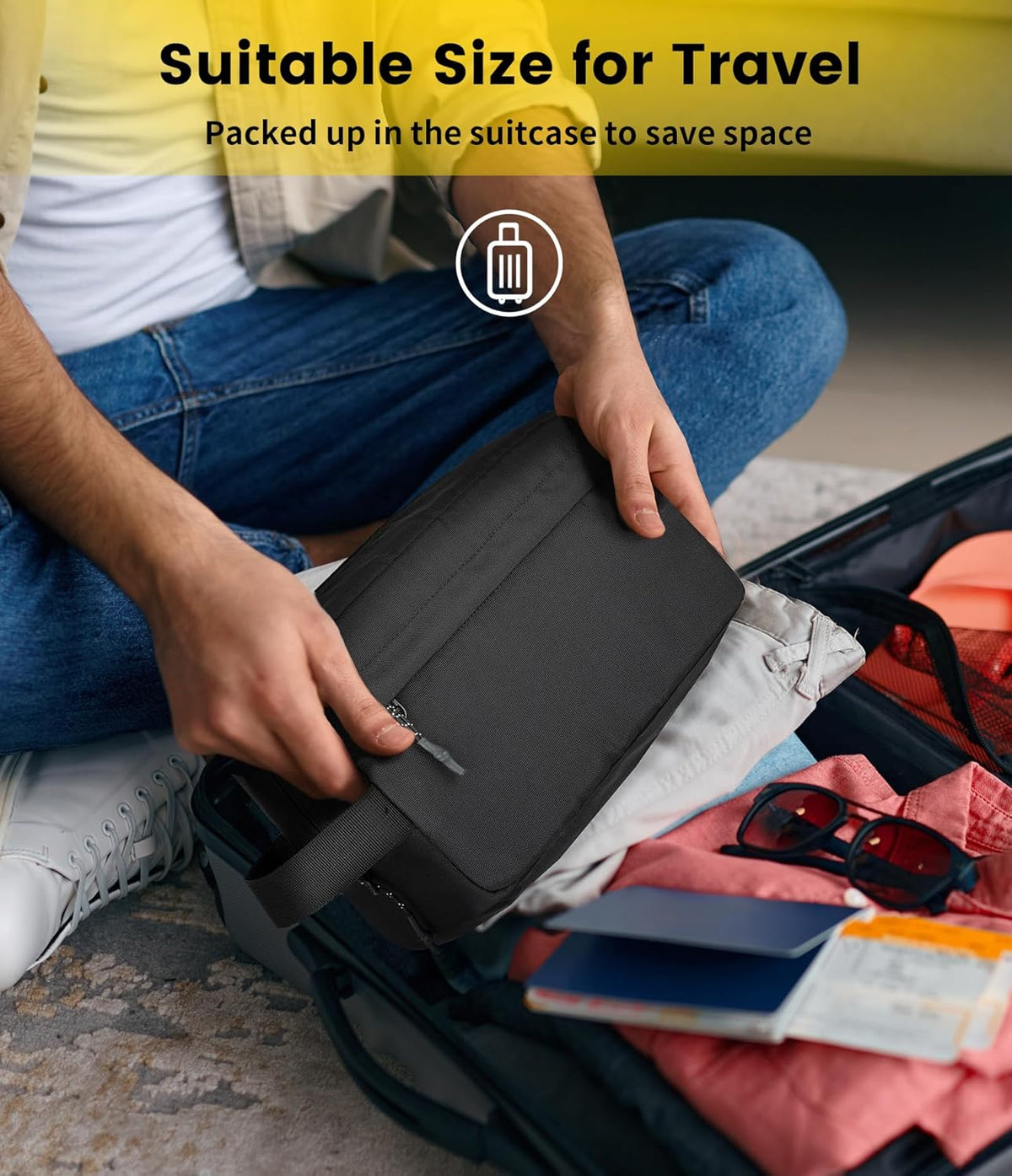 Vorspack Travel Toiletry Bag - Clean-Lined Toiletry Pouch for Uncluttered Hotel and Gym Routines