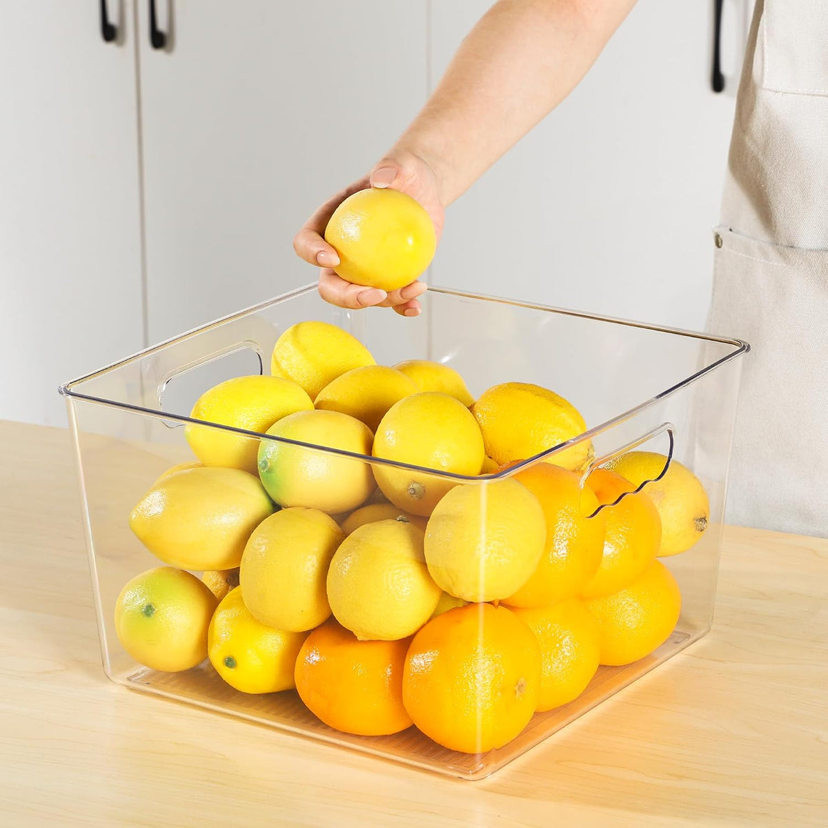Vtopmart 11x11 Clear Bins with Handles – Quick-Access Organizer for a Tidy Home Office
