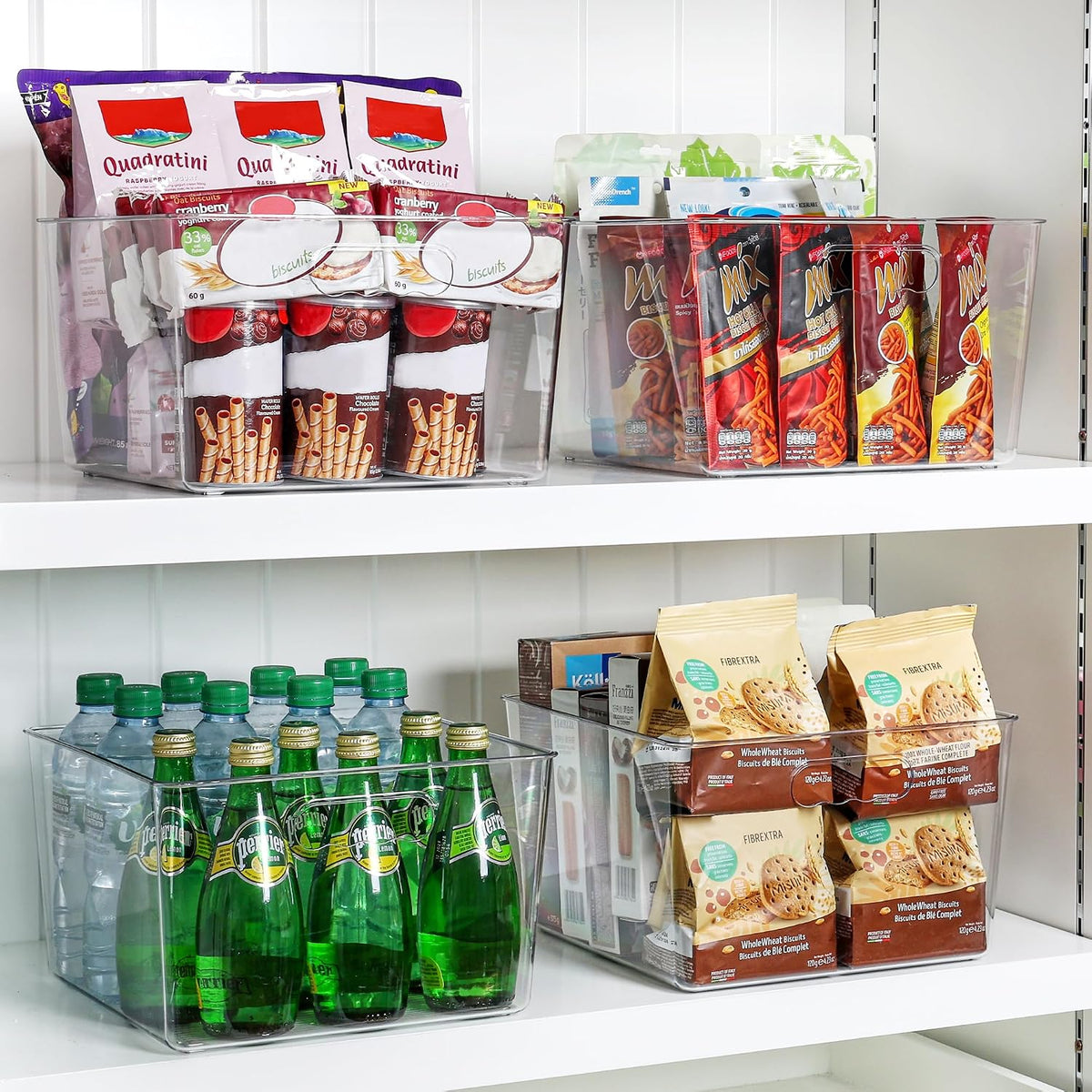 Vtopmart 11x11 Clear Bins with Handles – Quick-Access Organizer for a Tidy Home Office