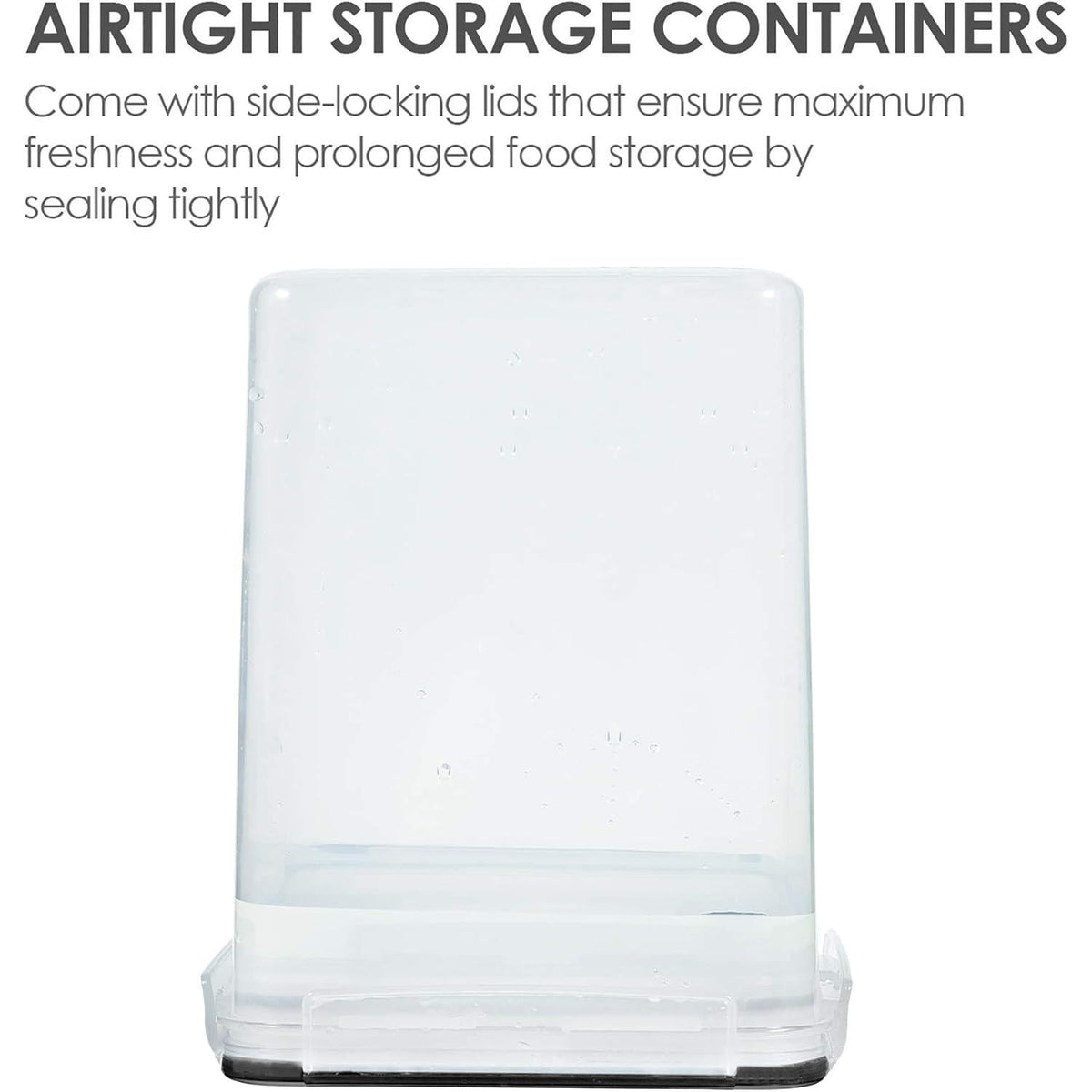 Vtopmart 5.2L Black Airtight Flour Sugar Storage Containers 4 PCS – Elegant Clear Canisters that Elevate Kitchen Countertop and Pantry Decor