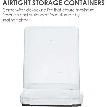 Vtopmart 5.2L Black Airtight Flour Sugar Storage Containers 4 PCS – Elegant Clear Canisters that Elevate Kitchen Countertop and Pantry Decor
