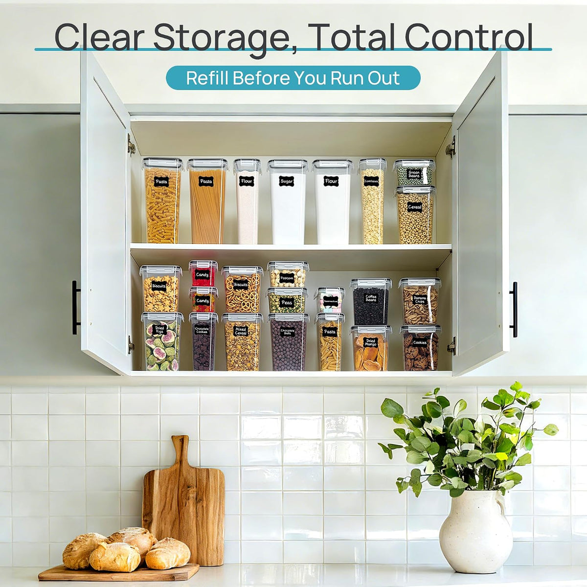 Vtopmart Airtight Kitchen Storage Containers – Contemporary Pantry Styling for Showpiece Cabinets and Islands