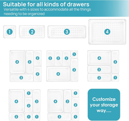 Vtopmart Clear Drawer Organizer Trays – Effortless Minimalist Storage for Small Everyday Items