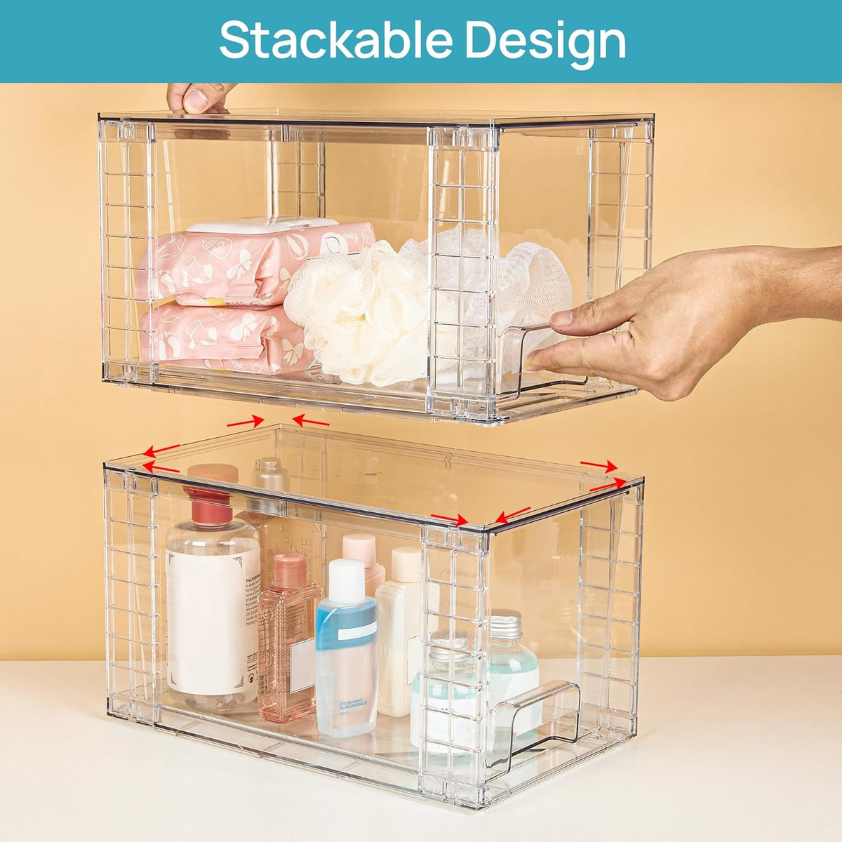 Vtopmart Stackable Drawers with Neutral Finishes for Simple Home Organization