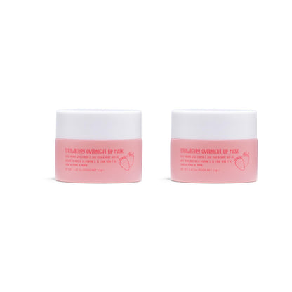 W7 Sweet Dreams Overnight Strawberry Lip Mask - Vitamin E, Aloe Vera and Grape Seed Oil - For Hydrated, Full Looking &amp;amp; Irresistible Lips - 2 Pack - 0.40 Fl Oz
