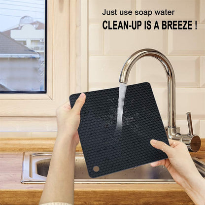 Walfos Silicone Trivet Mat – Designer Kitchen Counter Mat, Stylish Heat Resistant Pad for Open Shelving Displays