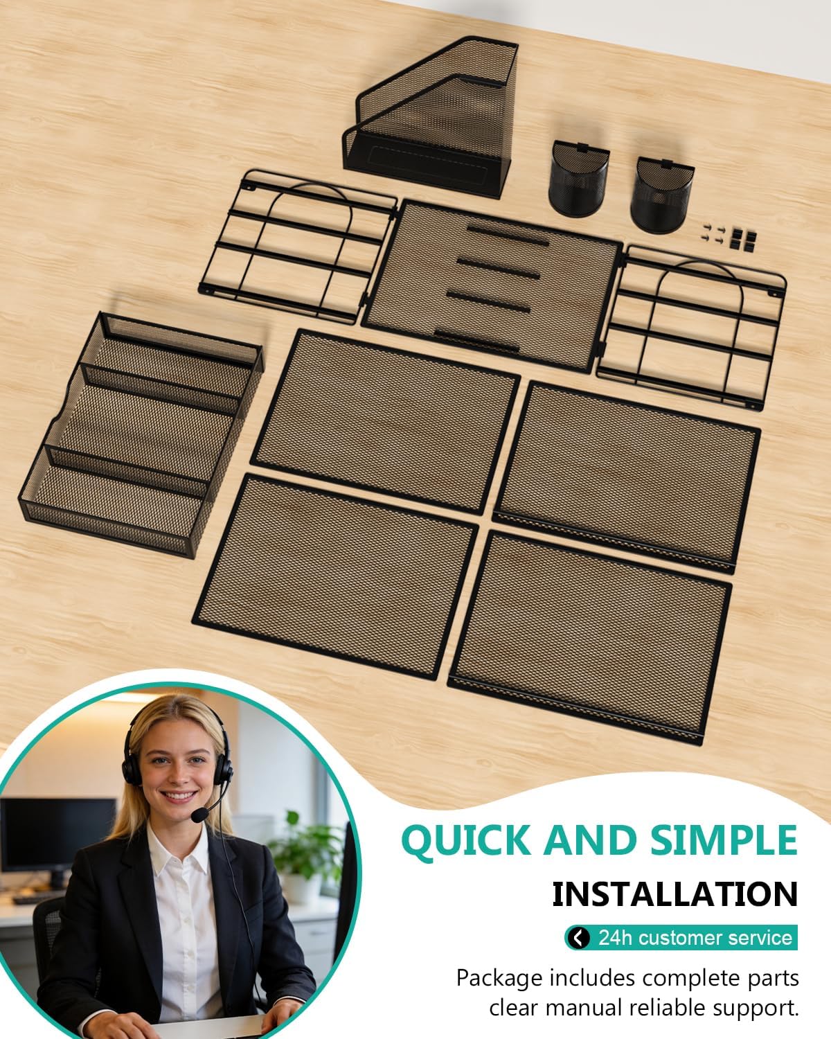 WALI Last-Minute Practical Gift for Teachers and Admins, Desktop Letter Tray Organizer with Drawer for Classroom or Faculty Office Use