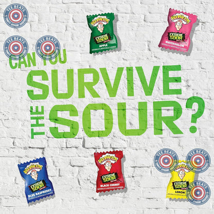 WARHEADS Extreme Sour Hard Candy Five Flavor Assortment 2 oz Resealable Bag for School Cafeteria Snack Time