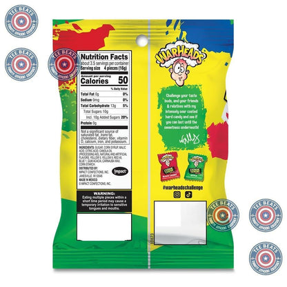 WARHEADS Kid-Friendly Sour Candy Challenge - Individually Wrapped Halloween & Party Candy - 3 Pack