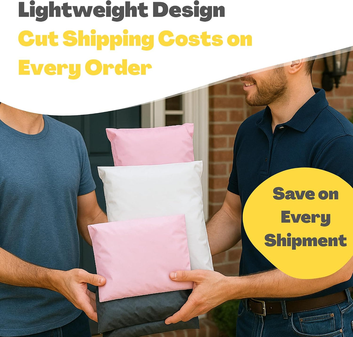 Water-Resistant Mailing Envelopes with Protected Label Pouch – Multi-Size Poly Mailers to Shield Shipments from Rain and Scuffing