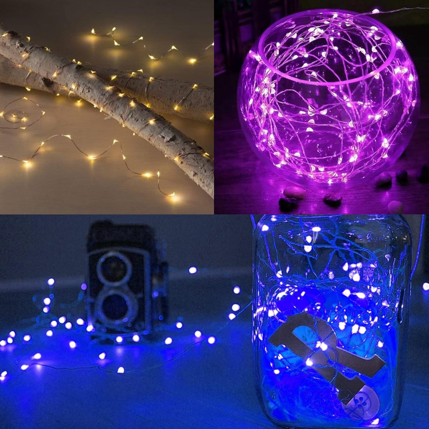 WATERGLIDE Mason Jar Lights – Outdoor Patio Centerpiece Lights, Battery Operated and Rainproof LED Strand, Warm White