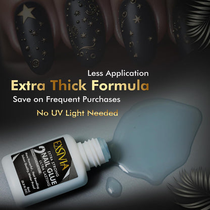 Waterproof Nail Glue for Press On Nails – Family-Safe Brush-On Formula for Quick Repairs Anytime, 10ml