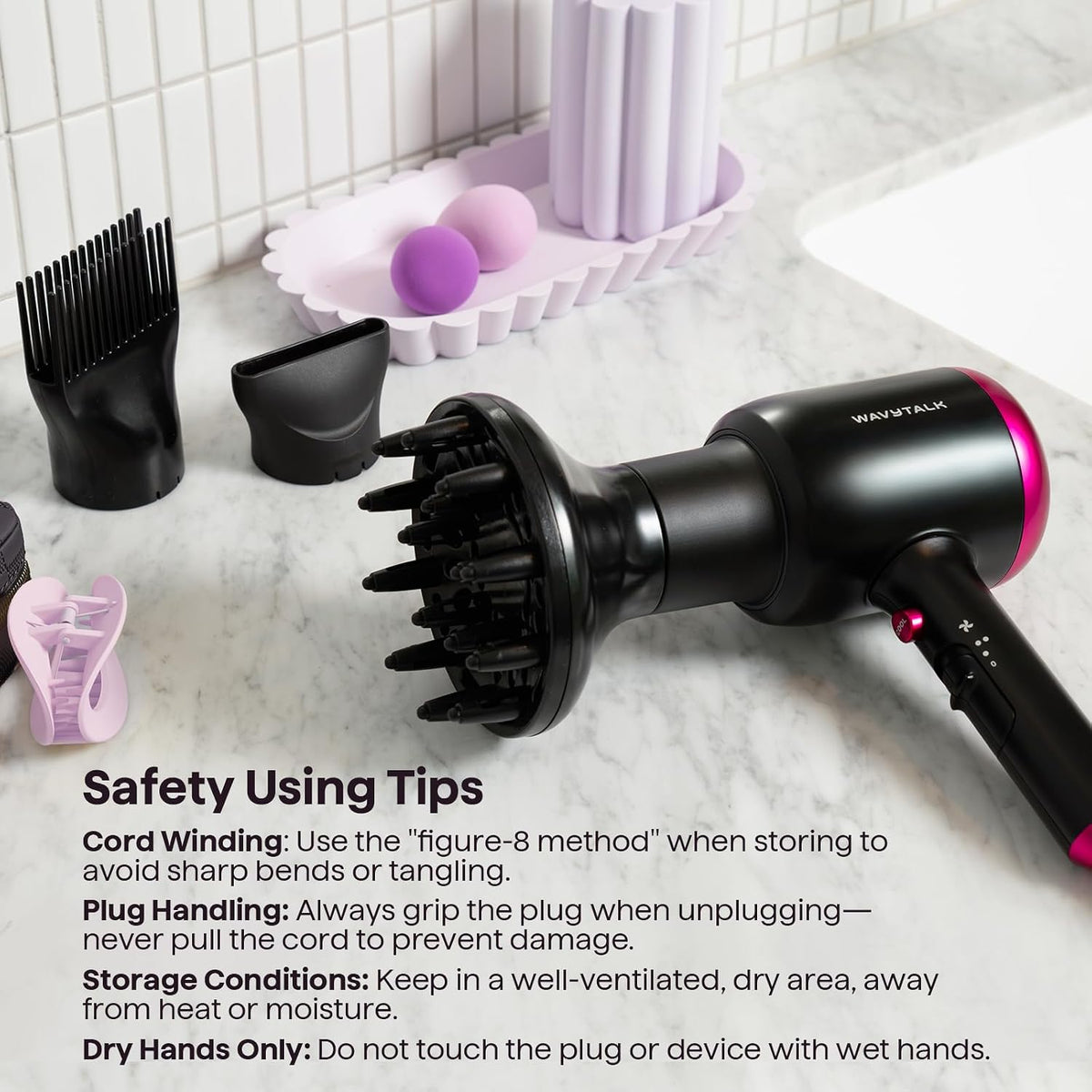 Wavytalk Blown Away Ionic Hair Dryer – Calming Ionic Blow Dryer for a Slower, More Intentional Morning Ritual