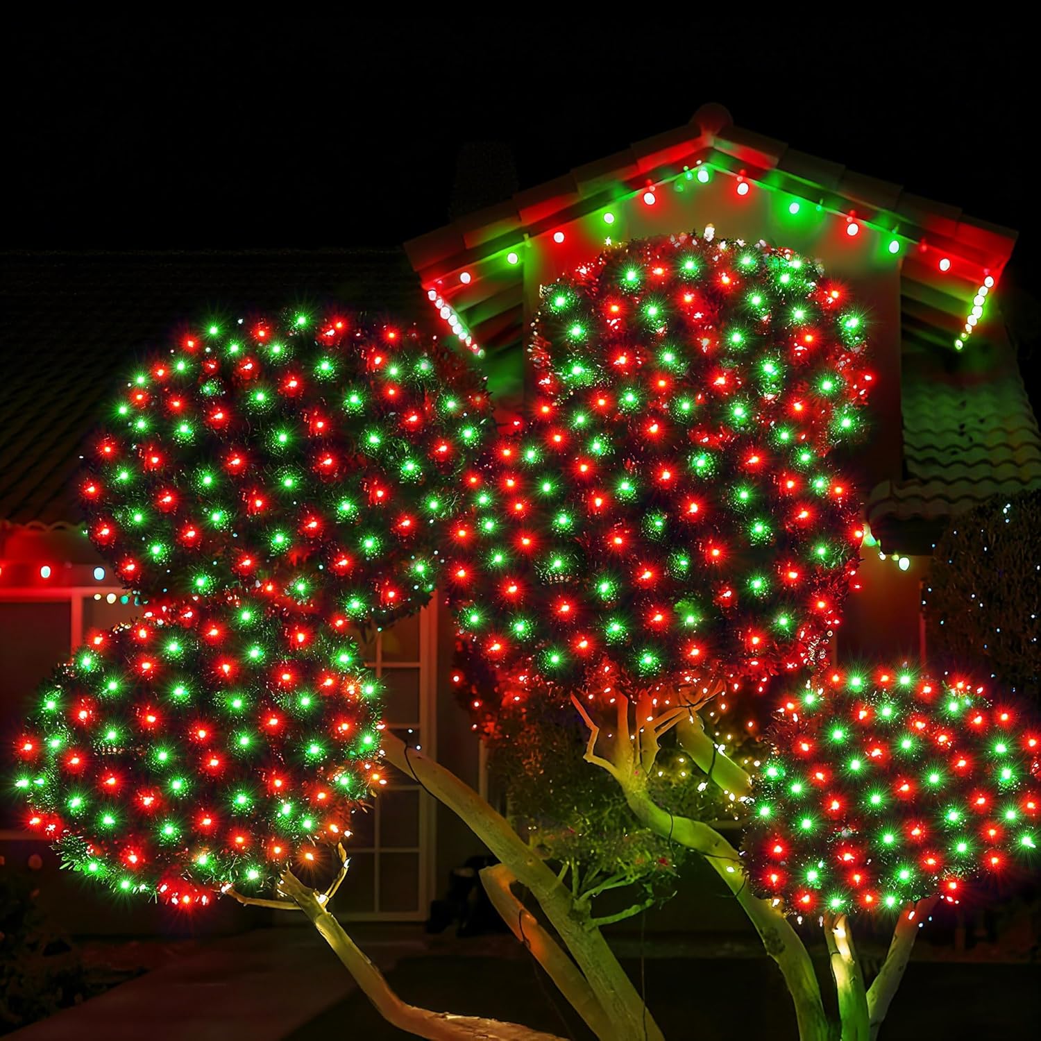 WBao Christmas Net Lights – Cool-to-Touch Bush Lights with Built-In Timer for Worry-Free Nights