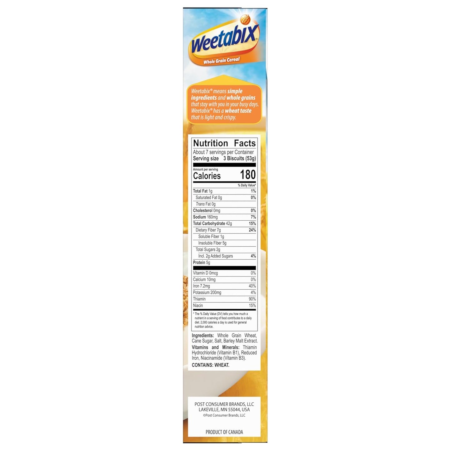 Weetabix Whole Grain Cereal – Stay Full Longer Breakfast for Focused Workdays, 14 oz Box