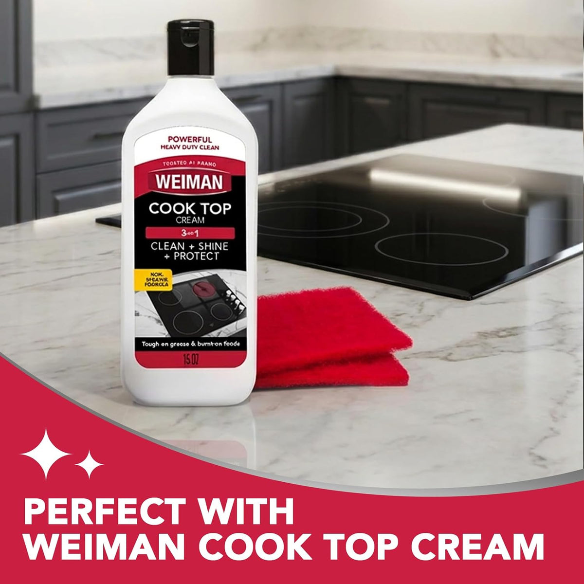 Weiman Ceramic Cooktop Polish – Worry-Free Deep Clean for Households with Active Family Kitchens