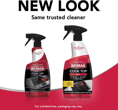 Weiman Cooktop Cleaner Pack of 2 with Microfiber Towels – Extended Supply for Continuous-Cooking Home Offices and Kitchens