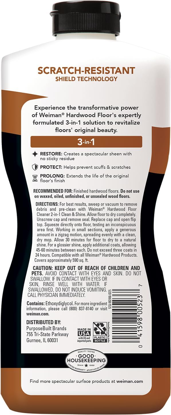 Weiman Hardwood Floor Polish Citrus Scent 3PC - Host and Hostess Gift for Anyone With Worn Wood Floors