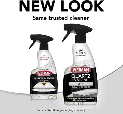 Weiman Quartz Countertop Cleaner and Polish Surface-Safe Daily Cleaner for Quartz Counters, No Fumes or Acid Etching Risk