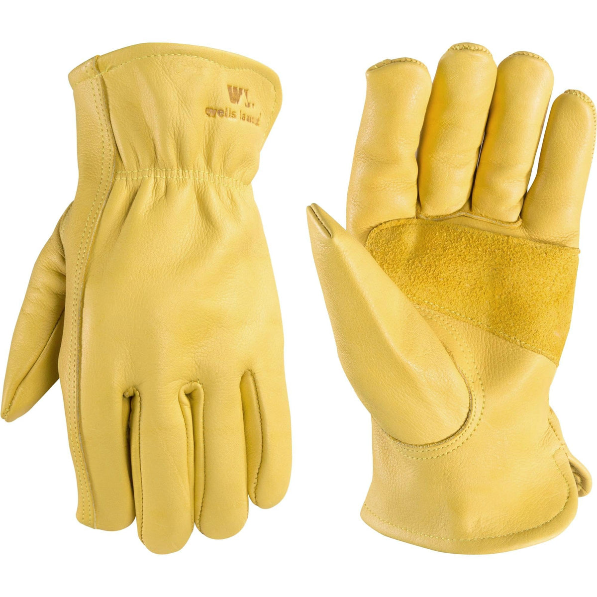 Wells Lamont Leather Work Gloves for Men – Grain Cowhide, Reinforced Palm – Ideal for Construction, Farming, Ranching – Ergonomic Fit, Keystone Thumb, Elasticized Wrist – Saddletan, XX-Large (1129XX)