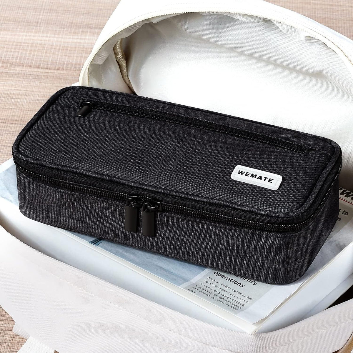 WEMATE Pencil Case – Focused Workspace Organizer for Office Desk, Large Capacity Pen and Marker Pouch