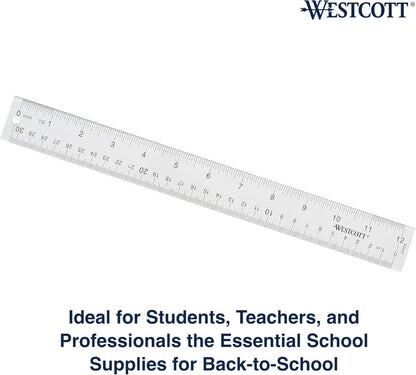 Westcott Transparent 12-Inch Ruler – Sleek Measuring Tool for Modern Home Offices